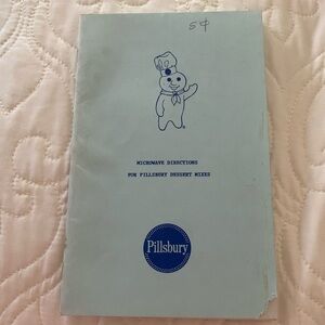 Vintage Cookbook Microwave Directions for Pillsbury Dessert Mixes 1986